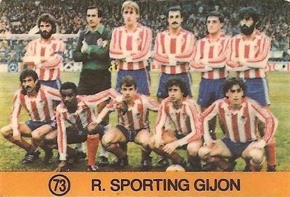 1983-84 Super Campeones. Alineación Real Sporting de Gijón (Real Sporting de Gijón). (Ediciones Gol).