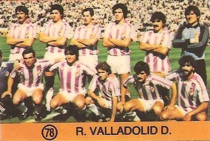 1983-84 Super Campeones. Alineación Real Valladolid (Real Valladolid). (Ediciones Gol).