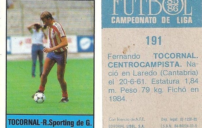 Fútbol 85-86. Campeonato de Liga. Tocornal (Real Sporting de Gijón). Editorial Lisel.