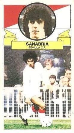 Liga 85-86. Fichaje Nº 10 Sanabria (Sevilla C.F.). Ediciones Este.