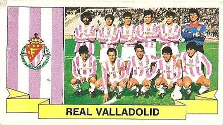 Liga 85-86. Alineación Real Valladolid (Real Valladolid). Ediciones Este.