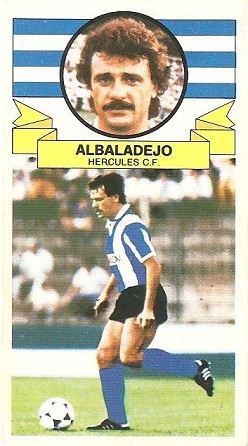 Liga 85-86. Fichaje Nº 6 Albalalejo (Hércules C.F.). Ediciones Este.