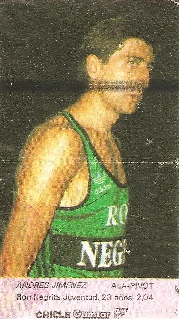 Liga Baloncesto 1985-1986. Jiménez (Ron Negrita Juventud). Chicle Gumtar.