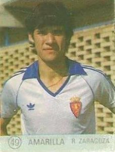 1983 Selección de Fútbol Liga Española. Amarilla (Real Zaragoza). Editorial Mateo Mirete.