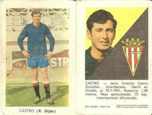Liga 70-71. Castro (Real Sporting de Gijón). Editorial Fher.