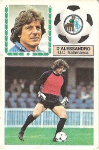 Liga 83-84. D’Alessandro (U.D. Salamanca). Ediciones Este.