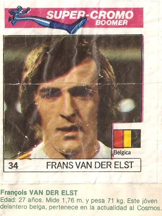 Super Cromos Los Mejores del Mundo (1981). Van Der Elst (Bélgica). Chicle Fútbol Boomer.