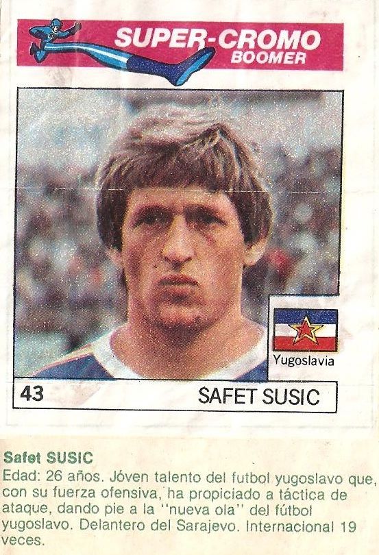 Super Cromos Los Mejores del Mundo (1981). Susic (Yugoslavia). Chicle Fútbol Boomer.
