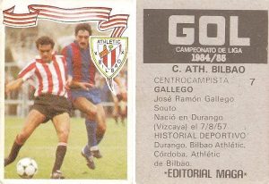 Gol. Campeonato de Liga 1984-85. Gallego (Ath. Bilbao). Editorial Maga
