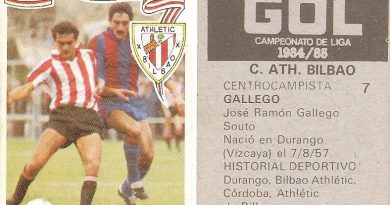 Gol. Campeonato de Liga 1984-85. Gallego (Ath. Bilbao). Editorial Maga.