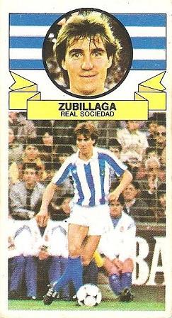 Fútbol 85-86. Campeonato de Liga. Zubillaga (Real Sociedad). Editorial Lisel.