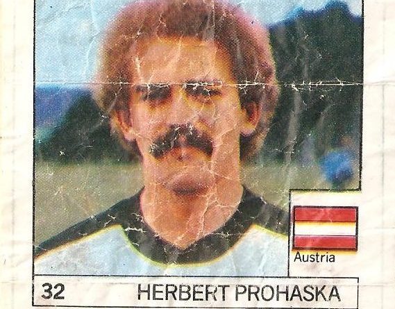Super Cromos Los Mejores del Mundo. (1981). Prohaska (Austria). Chicle Fútbol Boomer.