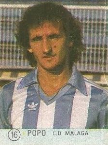 1983. Selección de Fútbol Liga. Popo (C. D. Málaga). Editorial Mateo Mirete.