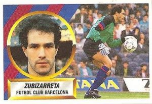 Liga 88-89. Zubizarreta (F.C. Barcelona). Ediciones Este.