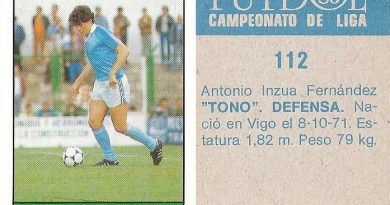 Fútbol 85-86. Campeonato de Liga. Tono (R.C. Celta de Vigo). Editorial Lisel.