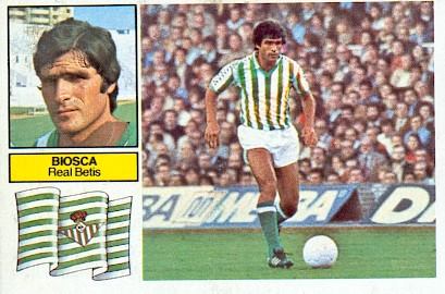 Liga 82-83. Biosca (Real Betis). Ediciones Este. 📸 Grupo de Facebook Nuestros álbumes de cromos.