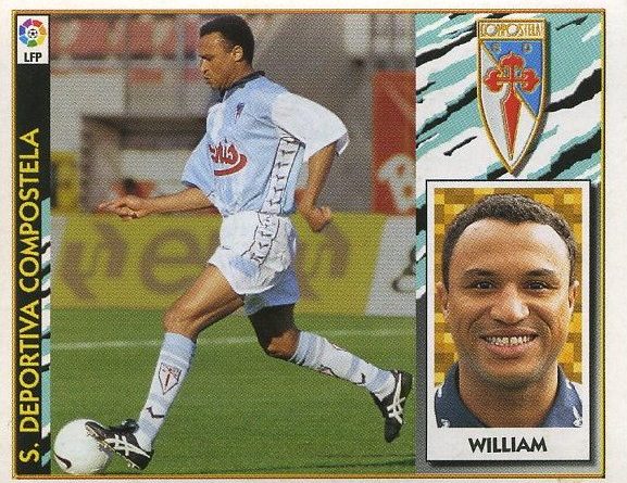 Liga 97-98. William (S.D. Compostela). Ediciones Este. 📸: Grupo de Facebook Nuestros álbumnes de cromos.