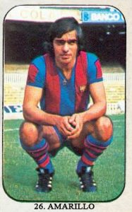 Campeonato de Liga 1976-77. Amarillo (F.C. Barcelona). Fichaje Nº 26. Ediciones Este. 📸: Grupo de Facebook Nuestros álbumes de cromos.