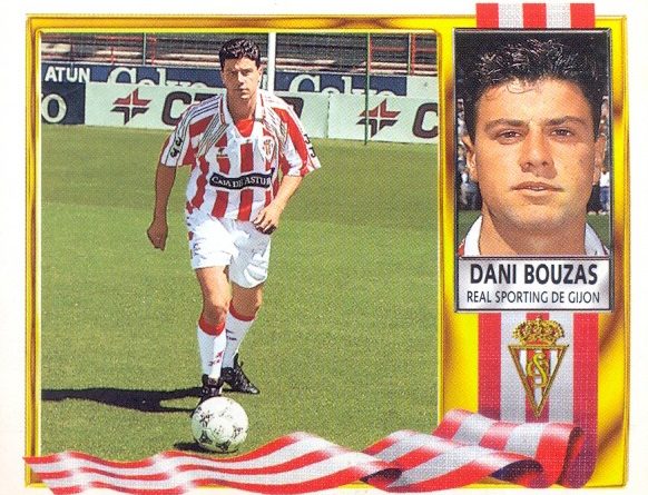 Liga 95-96. Dani Bouzas (Sporting de Gijón). Ediciones Este. 📸: Grupo de Facebook Nuestros álbumnes de cromos.
