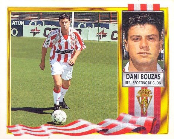 Liga 95-96. Dani Bouzas (Sporting de Gijón). Ediciones Este. 📸: Grupo de Facebook Nuestros álbumnes de cromos.