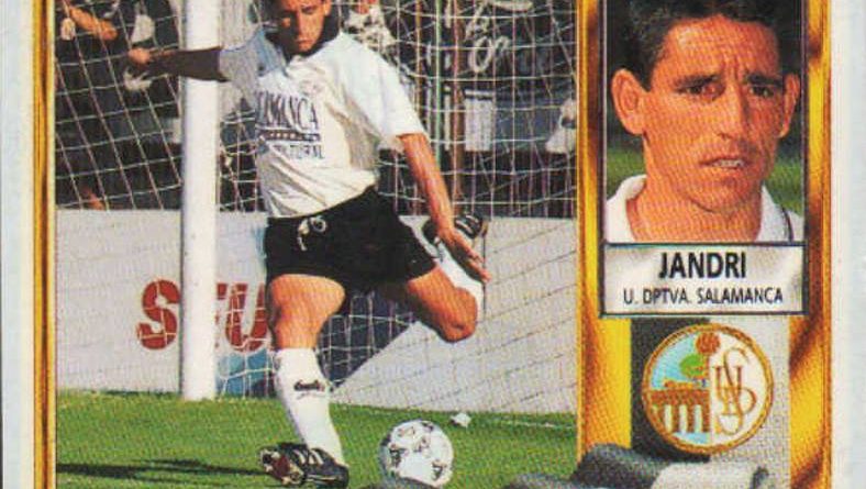 Liga 95-96. Jandri (UD Salamanca). Ediciones Este. 📸 Grupo de Facebook Nuestros álbumes de cromos