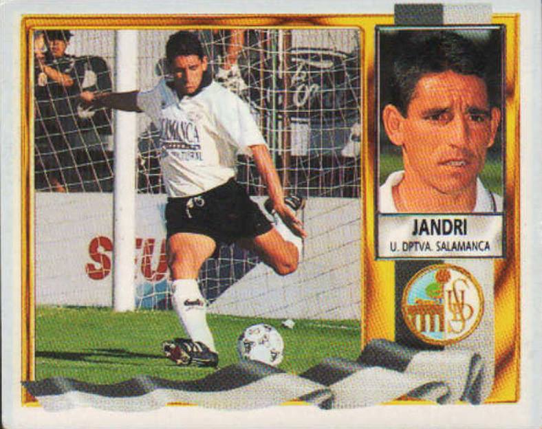 Liga 95-96. Jandri (UD Salamanca). Ediciones Este. 📸 Grupo de Facebook Nuestros álbumes de cromos