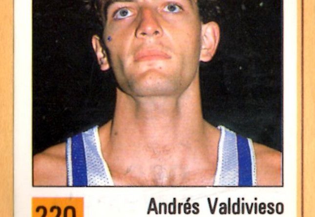Basket 90 ACB. Andrés Valdivieso (Tenerife Número 1). Ediciones Panini. 📸 Grupo de Facebook Nuestros álbumes de cromos.