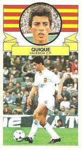 Liga 85-86. Quique (Valencia C.F.). Ediciones Este.