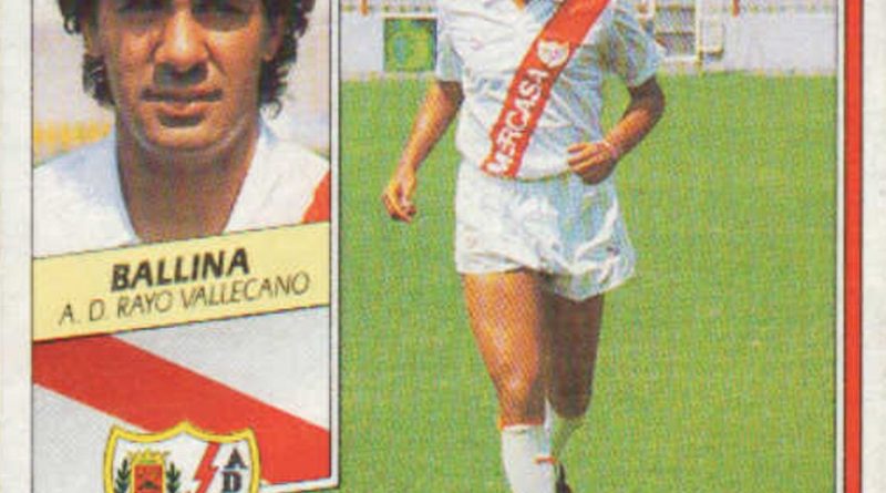 Liga 89-90. Ballina (Rayo Vallecano). Ediciones Este. 📸: Grupo de Facebook Nuestros álbumes de cromos