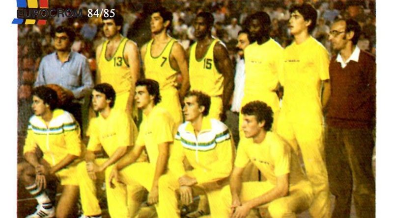 Liga Baloncesto 1984-1985. Plantlla Collado Villalba (Collado Villalba). Editorial Eurocrom. 📸: Grupo de Facebook Nuestros álbumes de cromos.
