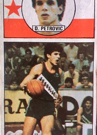 Baloncesto 1986-1987. Drazen Petrovic (Yugoslavia). Ediciones J. Merchante. 📸: Alberto Fernández Rodríguez