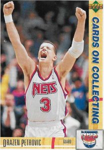 Cromos NBA 1991-1992. Drazen Petrovic (New Jersey Nets). Upper Deck. 📸: Emilio Rodríguez Bravo.