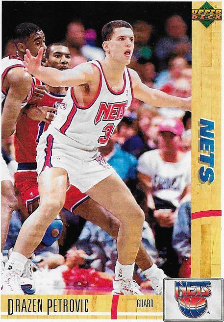 Cromos NBA 1991 - 1992. Drazen Petrovic (New Jersey Nets). Upper Deck. 📸: Emilio Rodríguez Bravo.