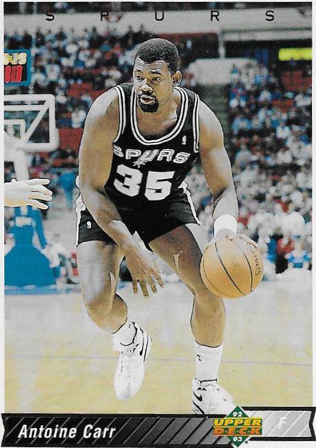Cromos NBA 1992-1993. Antoine Carr (San Antonio Spurs). Upper Deck. 📸: Emilio Rodríguez Bravo.