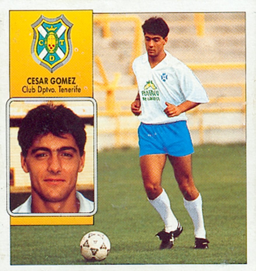 Liga 92-93. César Gómez (C.D. Tenerife). Ediciones Este. 📸: Grupo de Facebook Nuestros álbumes de cromos.