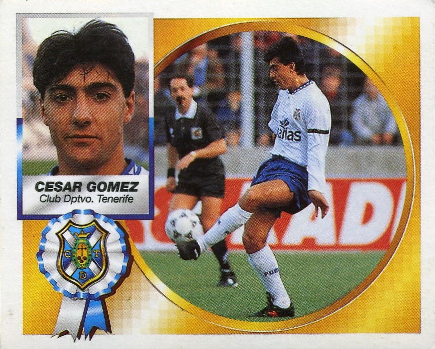 Liga 94-95. César Gómez (C.D. Tenerife). Ediciones Este. 📸: Grupo de Facebook Nuestros álbumes de cromos.