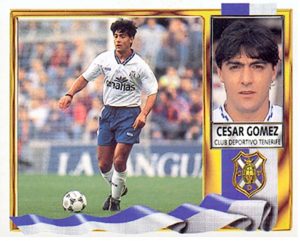 Liga 95-96. César Gómez (C.D. Tenerife). Ediciones Este. 📸: Grupo de Facebook Nuestros álbumes de cromos.