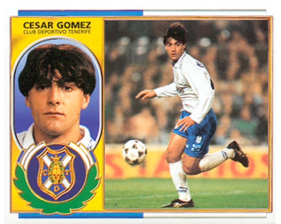 Liga 97-98. César Gómez (C.D. Tenerife). Ediciones Este. 📸: Grupo de Facebook Nuestros álbumes de cromos.