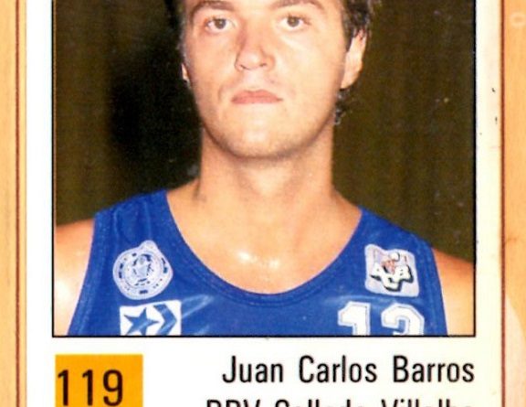 Basket 90 ACB. Juan Carlos Barros (BBV Collado Villalba). Ediciones Panini. 📸: Grupo de Facebook Nuestros álbumes de cromos.