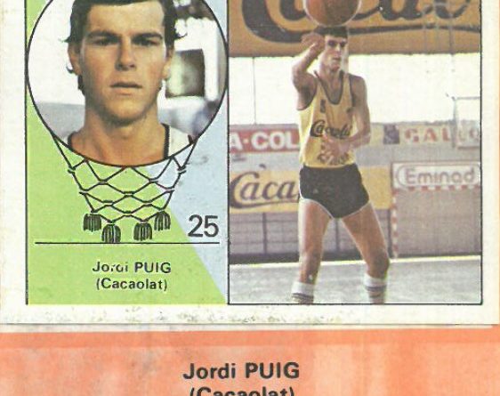 Campeonato Baloncesto Liga 1984-1985. Jordi Puig (Cacaolat). Ediciones J. Merchante - Clesa. 📸: Emilio Rodríguez Bravo.