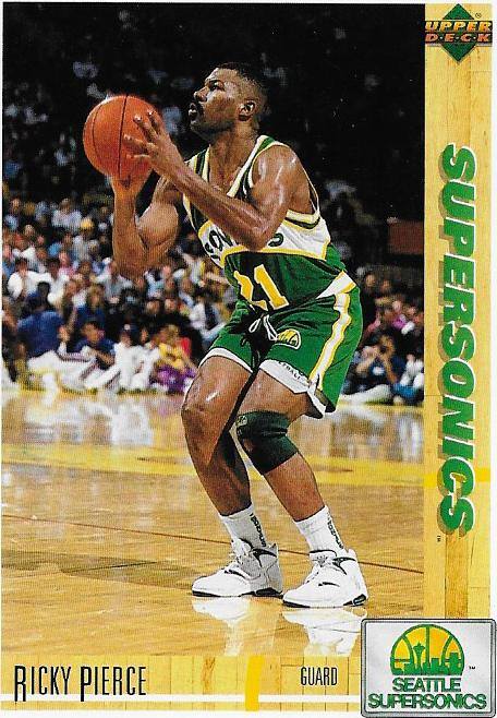 Cromos NBA 1991 - 1992. Ricky Pierce (Seattle Supersonics). Upper Deck. 📸: Emilio Rodriguez Bravo.