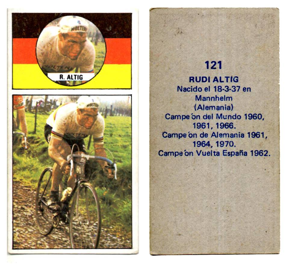 Vuelta ciclista, Ases del pedal. Rudi Altig (República Federal Alemana). Editorial Merchante. 📸: Antonio Sevillano Gil.