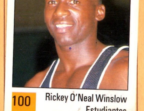 Basket 90 ACB. Rickie Winslow (Estudiantes). Ediciones Panini. 📸: Grupo de Facebook Nuestros álbumes de cromos.