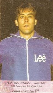 Liga Baloncesto 1985-1986. Fernando Arcega(CAI Zaragoza). Chicle Gumtar.