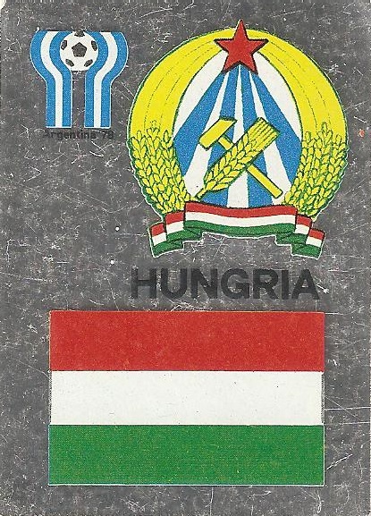 Liga Española 78-79 y Mundial Argentina. Escudo y bandera de Hungría (Hungría). Editorial Maga.