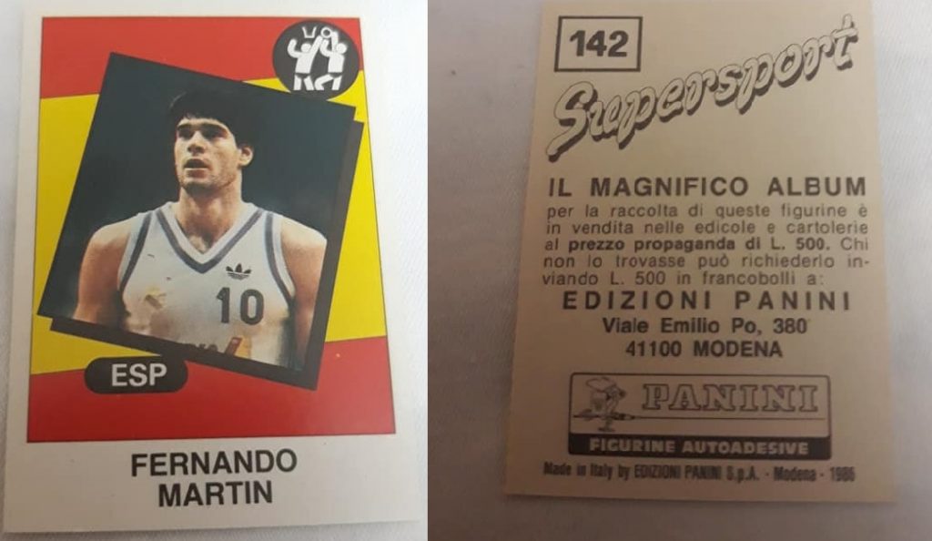 1986. Supersport. Fernando Martín (Real Madrid). Edizioni Panini. 📸: Carlos Horcajada.