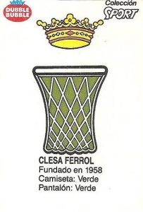 Liga Baloncesto 1985-1986. Escudo Clesa Ferrol (Clesa Ferrol). Ediciones Dubble Dubble.
