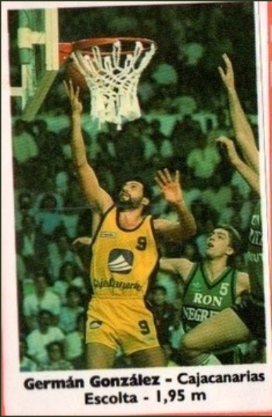 Basket Cromos 88-89. Germán González (Cajacanarias) Editorial J. Merchante – Bollycao. 📸: Sergio Jiménez.