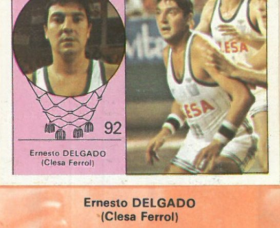 Campeonato Baloncesto Liga 1984-1985. Ernesto Delgado (Clesa Ferrol). Ediciones J. Merchante - Clesa. 📸: Emilio Rodríguez Bravo.