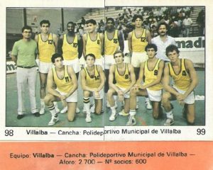 Campeonato Baloncesto Liga 1984-1985. Plantilla Collado Villalba. Ediciones J. Merchante - Clesa. 📸: Emilio Rodriguez Bravo.